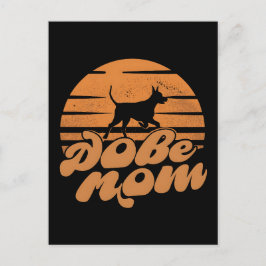 ヴィンテージ ドーベ ママ サンセット ドッグ アート ポストカード