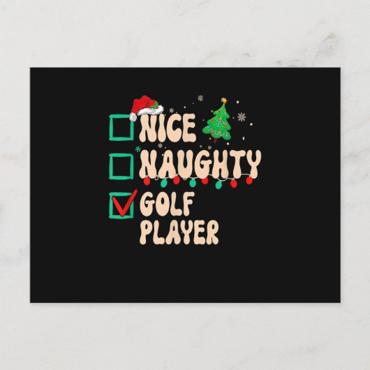 ヴィンテージ ナイス ナウディー ゴルフプレーヤー クリスマス リスト サ (正面)
