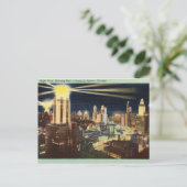 ヴィンテージ、ナイトビュー、シカゴ、ビジネス街 ポストカード (スタンド正面)