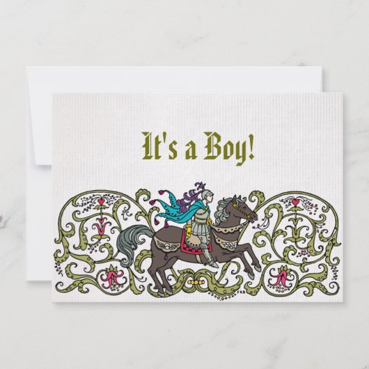 ヴィンテージ ナイト ベビー シャワー 招待状 (正面)