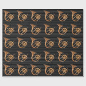 ヴィンテージ ナチュラル ホーン 歴史的楽器 ラッピングペーパー (フラット)