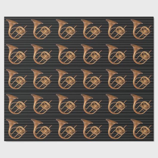 ヴィンテージ ナチュラル ホーン 歴史的楽器 ラッピングペーパー (シーム)