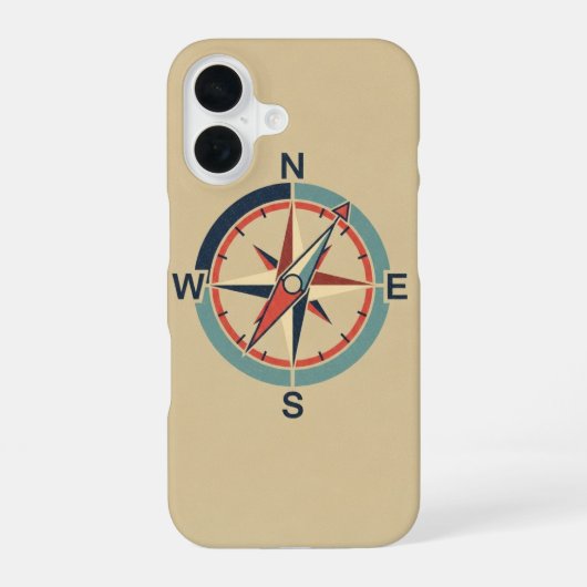 ヴィンテージ・ナビゲーションコンパス iPhone 16ケース (裏面)