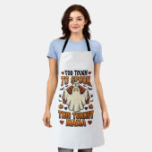 ヴィンテージ ナース ゴーストのハロウィンTシャツ 七面鳥ママ エプロン (着用した状態)