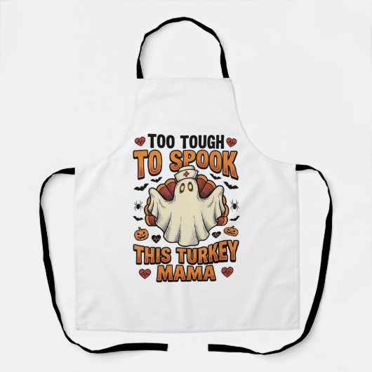 ヴィンテージ ナース ゴーストのハロウィンTシャツ 七面鳥ママ エプロン (正面)