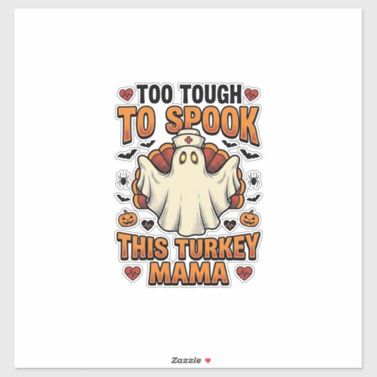 ヴィンテージ ナース ゴーストのハロウィンTシャツ 七面鳥ママ シール (シート)