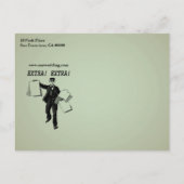 ヴィンテージ・ニュース・ウェディング・セーブ・ザ・デート 案内ポストカード (裏面)