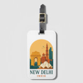 ヴィンテージ ニューデリー インド 旅行 – レトロ ラゲッジタグ (正面縦)