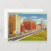 ヴィンテージ,ニューミシガン通り,シカゴ ポストカード (正面/裏面)