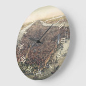 ヴィンテージ ニューヨークシティ、マンハッタン、ブルックリンブリッジ ラージ壁時計 (傾斜)