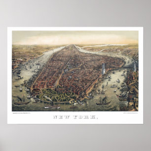ヴィンテージ ニューヨーク市 マンハッタン ブルックリン橋 ポスター