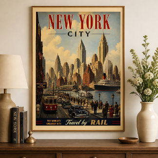 ヴィンテージ ニューヨーク市 NY 旅行ポスター ポスター