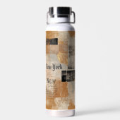 ヴィンテージ ニューヨーク アーバン コラージュ アート ウォーターボトル (背面)