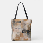 ヴィンテージ ニューヨーク アーバン コラージュ アート トートバッグ (裏面)