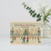 ヴィンテージ ニューヨーク クリスマスカード シーズンポストカード (スタンド正面)