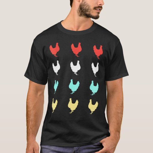 ヴィンテージ ニワトリ デザイン - ニワトリ 愛好家 Tシャツ (正面)