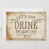 ヴィンテージ ニワトリ ラスティック カントリー ウェディング インビテーション (裏面)