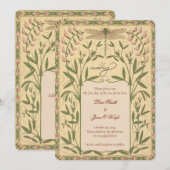 ヴィンテージ・ヌーボー・トンボのウェディング・招待状 招待状 (正面/裏面)