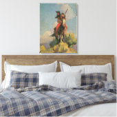 ヴィンテージ ネイティブアメリカンズ、クロウ・アウトライアー by ダンтон キャンバスプリント (インサイチュ (寝室))