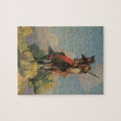 ヴィンテージ ネイティブアメリカンズ、ダン頓によるクロウ・アウトライアー ジグソーパズル (横)