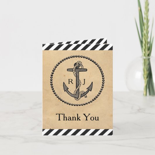 ヴィンテージ ネイティブ アンカー - サンクス ノート カード (正面)