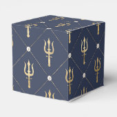 ヴィンテージ ネイビーブルーとゴールドのトライデント フェイバーボックス (裏面サイド)