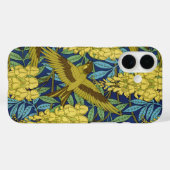 ヴィンテージ ネイビーブルー 鳥 & イエロー 花柄 Case-Mate iPhoneケース (裏面 (横))