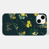 ヴィンテージ ネイビー オーダーメイド モノグラム フラワー 柄 Case-Mate iPhoneケース (裏面 (横))