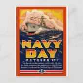 ヴィンテージ ネイビー デー ポストカード (正面)