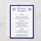 ヴィンテージ ネイビー ビーチ バチェロレッテ クラブ ウィークエンド 招待状 (裏面)