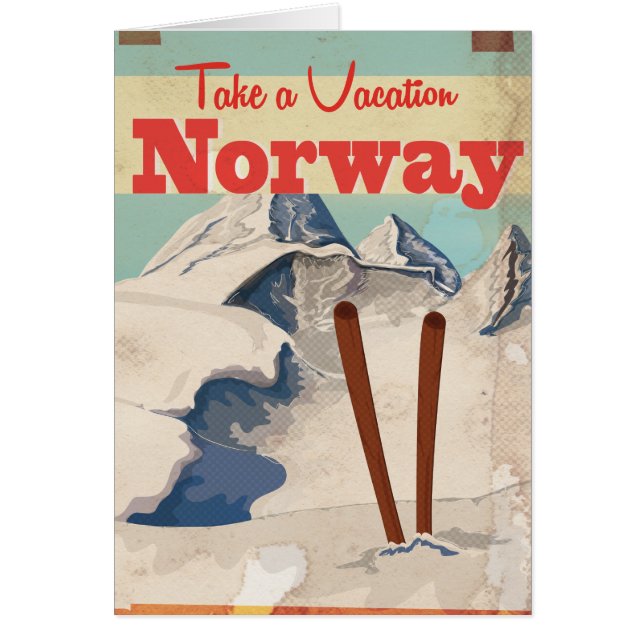 ヴィンテージ ノルウェー旅行ポスター (正面)