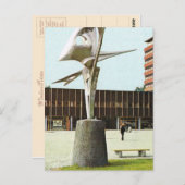 ヴィンテージ・ノルウェー、オスロ、ニュー・ユニバーシティ彫刻 ポストカード (正面/裏面)