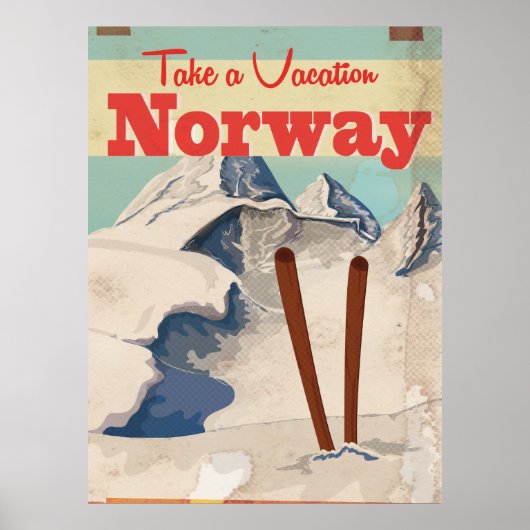 ヴィンテージ ノルウェー 旅行ポスター ポスター (正面)