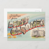 ヴィンテージ ノースカロライナ 挨拶 ポストカード (正面/裏面)