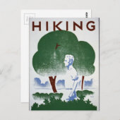 ヴィンテージ ハイキング レクリエーション WPA ポストカード (正面/裏面)