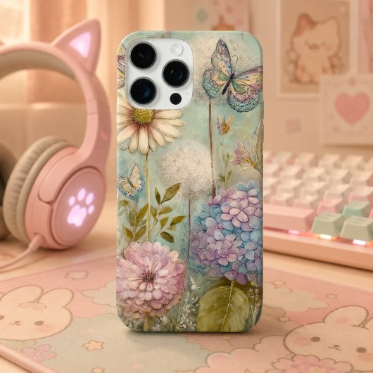 ヴィンテージ+ハイドランジアとタンポポの妖精の庭の魔法 Case-Mate iPhoneケース