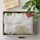 ヴィンテージ ハイドランジア ボタニカル フレンチ テキスト デコパージュ 薄葉紙 (ギフト)