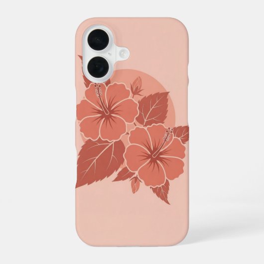 ヴィンテージ・ハイビスカス デュオ iPhone 16ケース (裏面)