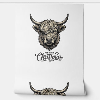 ヴィンテージ ハイランドカウ クリスマスTシャツ_1 壁紙