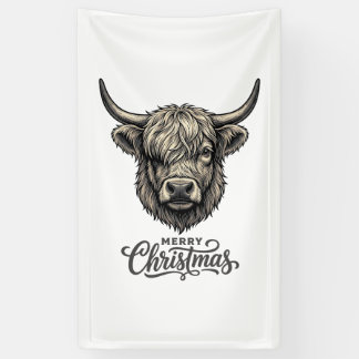 ヴィンテージ ハイランドカウ メリークリスマスTシャツ_1 横断幕