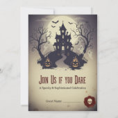 ヴィンテージ ハウンテッド マナー スプーキーハロウィンパーティー 招待状 (裏面)