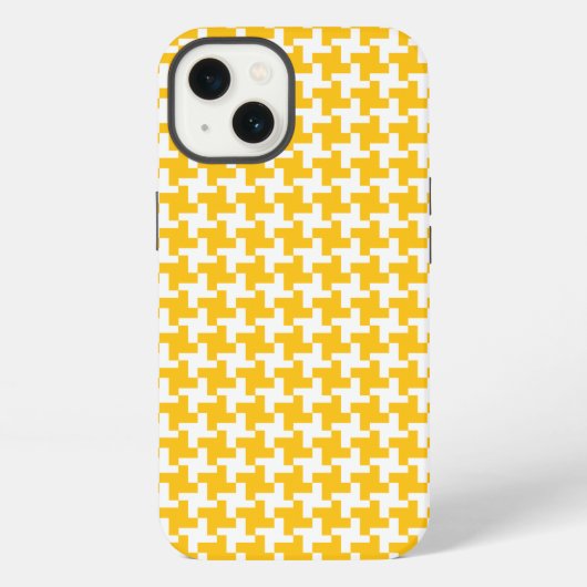 ヴィンテージ・ハウンドトゥース柄 iPhoneケース (裏面)