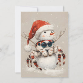 ヴィンテージ ハエトリグモの雪だるま クリスマスカード