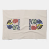 ヴィンテージ ハグウォーツ™ エンブレムスタンプ入り キッチンタオル (横)