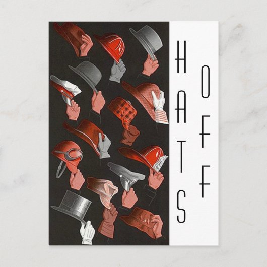 ヴィンテージ・ハッツ・オフ・パティー・オナー達成はがき ポストカード (正面)