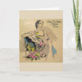 ヴィンテージ-ハッピーバースデーの母親愛、 カード (正面)