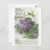 ヴィンテージ ハッピーバースデー ポストカード (正面/裏面)