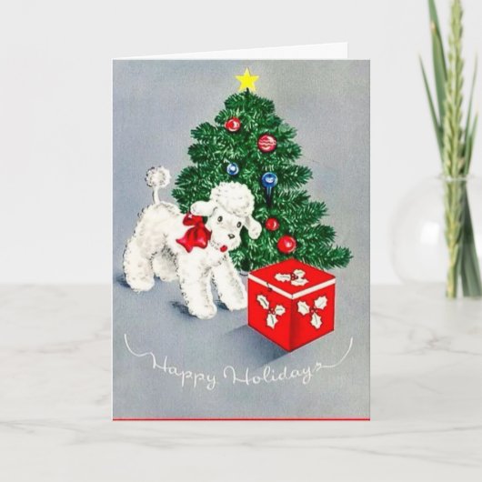 ヴィンテージ – ハッピーホリデーズプードル、 シーズンカード (正面)