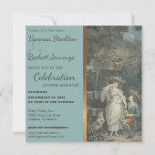 ヴィンテージ ハッピー カップル ウェディング 招待状 (正面)