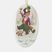 ヴィンテージ ハッピー セントパトリックデー シャムロック シャンパン セラミックオーナメント (右)